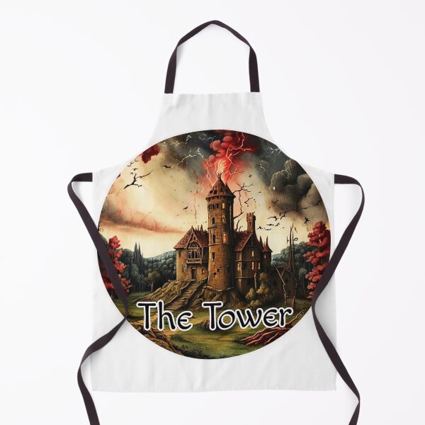 Item preview, Major Arcana Tarot Card The Tower - Medieval Castle Struck by Lightning designed and sold by Pixel Waite.