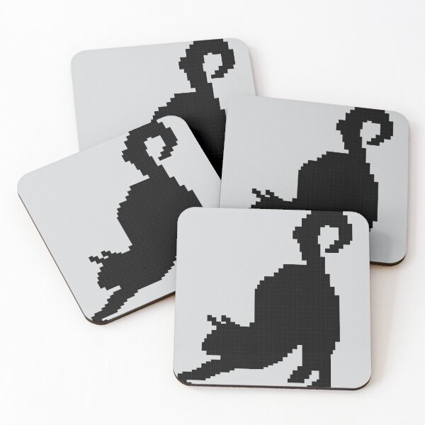 Item preview, Pixelated Silhouette of a Stretching Cat designed and sold by nuutree.