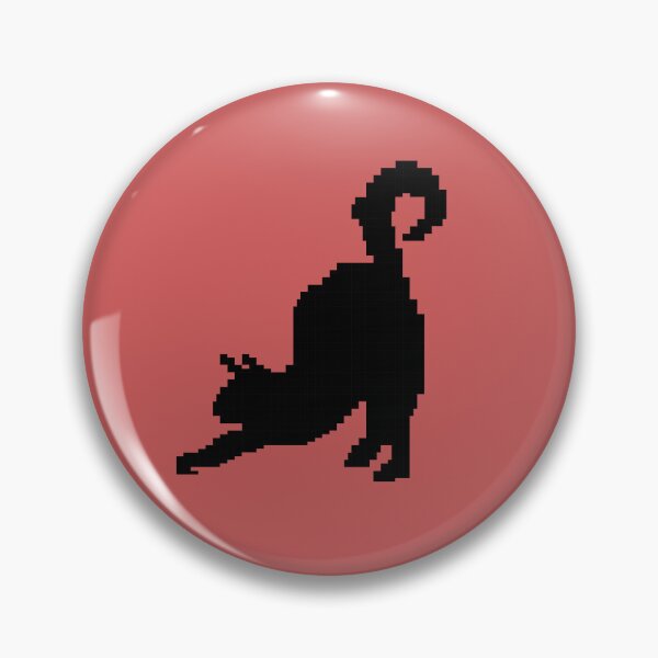 Item preview, Pixelated Silhouette of a Stretching Cat designed and sold by nuutree.