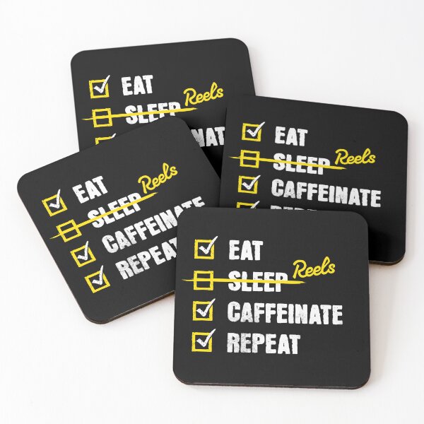 Item preview, Unisex Eat Reels Caffeinate Repeat designed and sold by spaceboycantlol.