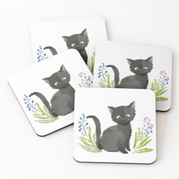 Item preview, Black cute pixel cat. designed and sold by AlinaMalina24.