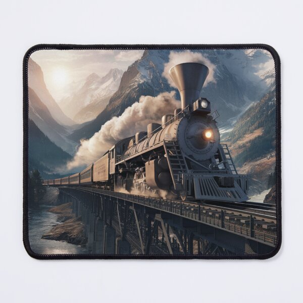 Item preview, steam train crossing the mountain designed and sold by Open Road Gallery .