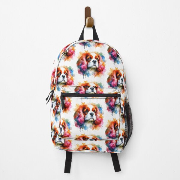 Item preview, Colorful Cute King Charles Spaniel Watercolor Portrait designed and sold by MaedK.