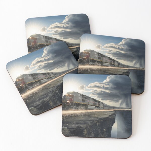 Item preview, train on the edge of a precipice designed and sold by Open Road Gallery .