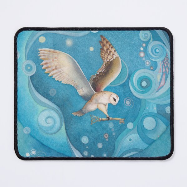 Item preview, Flying Barn owl Holding A Key designed and sold by Imogen Boshstar Art.