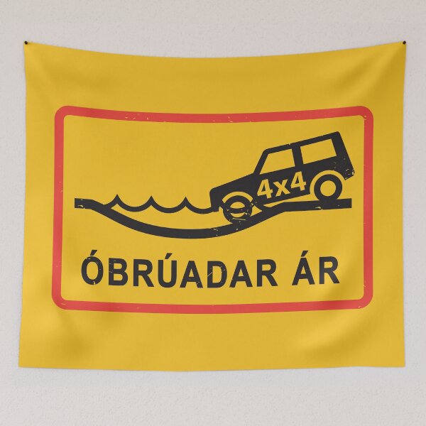 Item preview, Tourist Iceland Caution Sign - River Crossings, No Bridge, Iceland designed and sold by studio838.