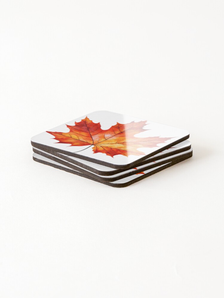 Thumbnail 4 of 5, Coasters (Set of 4), maple leaf designed and sold by RouesLibres.