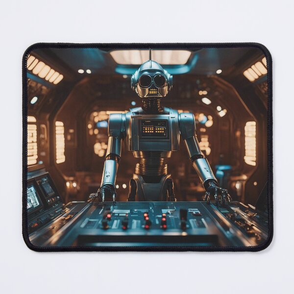 Item preview, Retro robot piloting spaceship designed and sold by ADP76.