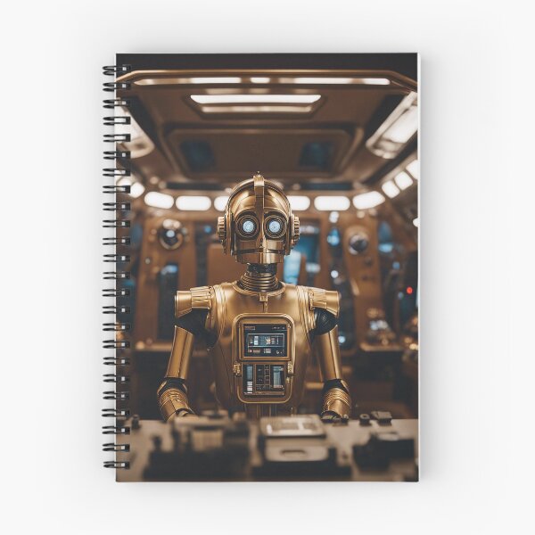 Item preview, Retro golden robot piloting spaceship designed and sold by ADP76.