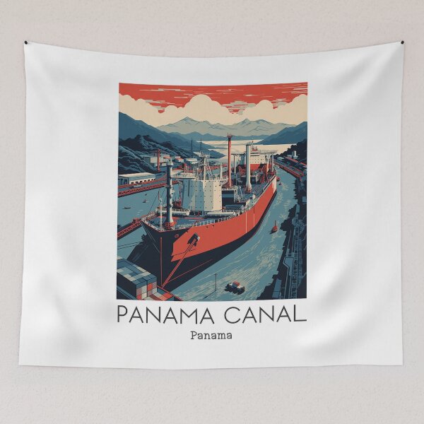 Item preview, A Vintage Travel Illustration of the Panama Canal - Panama  designed and sold by GoodOldVintage.