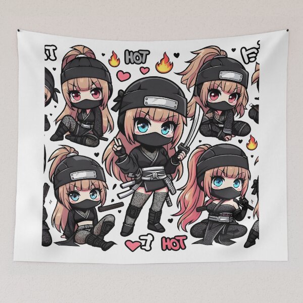 Item preview, Hot Chibi ninja pattern 2.0 designed and sold by StickyGuys.