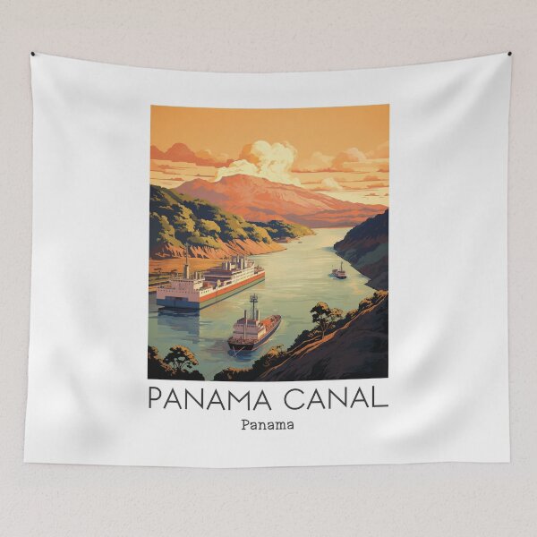Item preview, A Vintage Travel Illustration of the Panama Canal - Panama  designed and sold by GoodOldVintage.