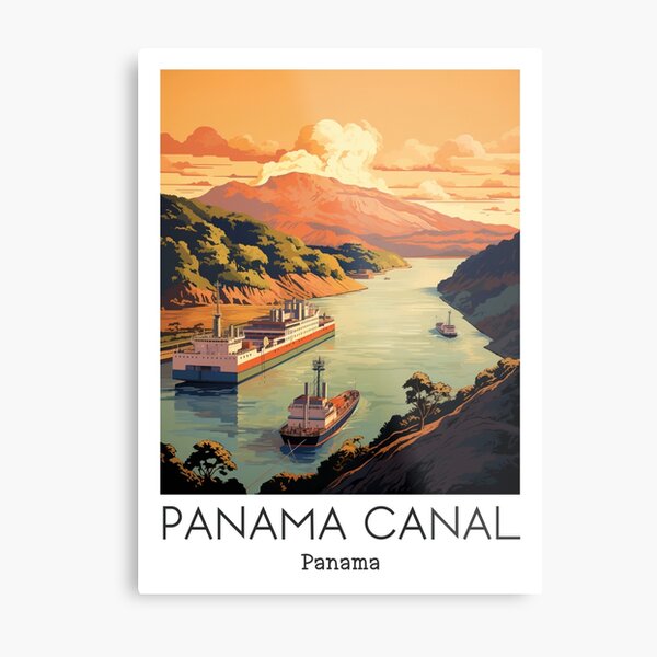 Item preview, A Vintage Travel Illustration of the Panama Canal - Panama  designed and sold by GoodOldVintage.