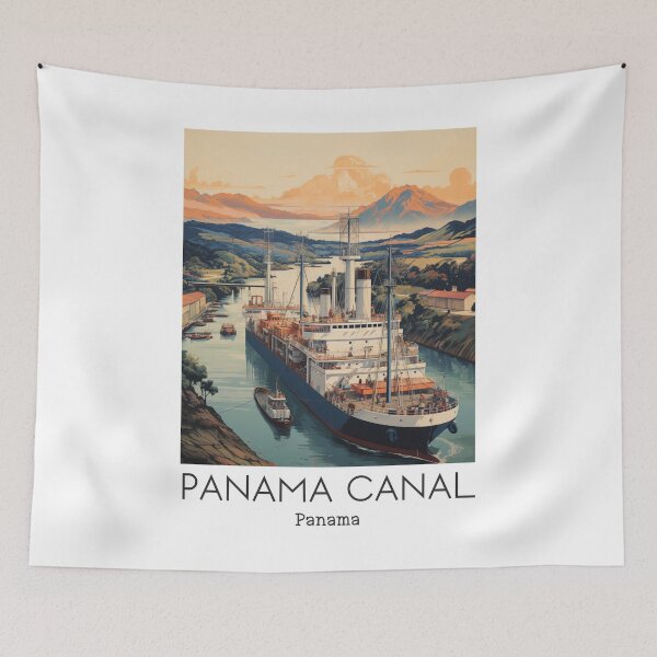 Item preview, A Vintage Travel Illustration of the Panama Canal - Panama  designed and sold by GoodOldVintage.