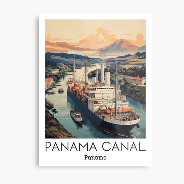Item preview, A Vintage Travel Illustration of the Panama Canal - Panama  designed and sold by GoodOldVintage.