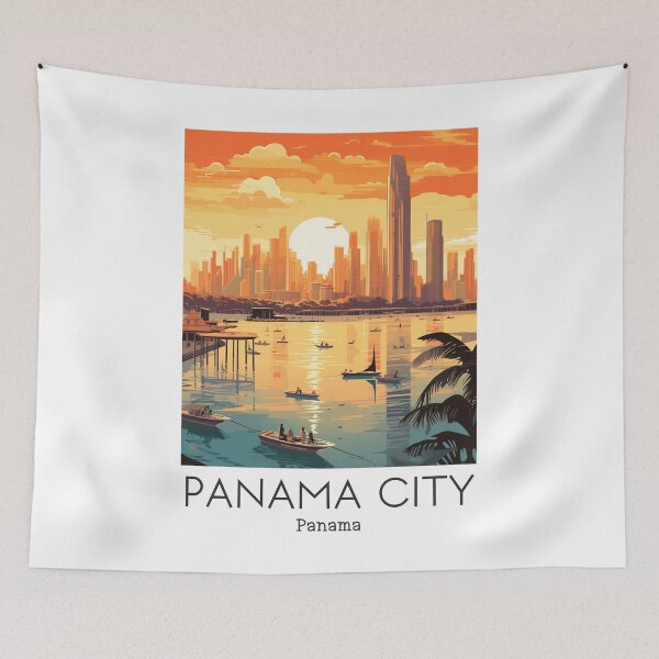 Item preview, A Vintage Travel Illustration of the Panama City - Panama  designed and sold by GoodOldVintage.