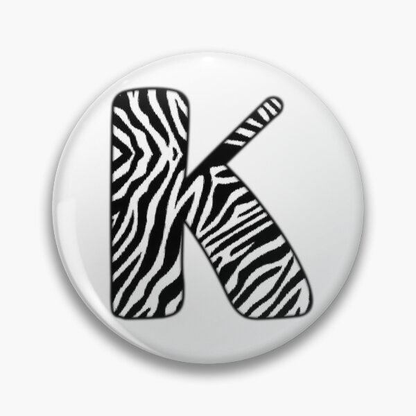 Item preview, Uppercase letter K with zebra stripe pattern designed and sold by Audrey Janvier | AJD.