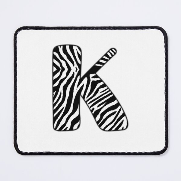 Item preview, Uppercase letter K with zebra stripe pattern designed and sold by Audrey Janvier | AJD.