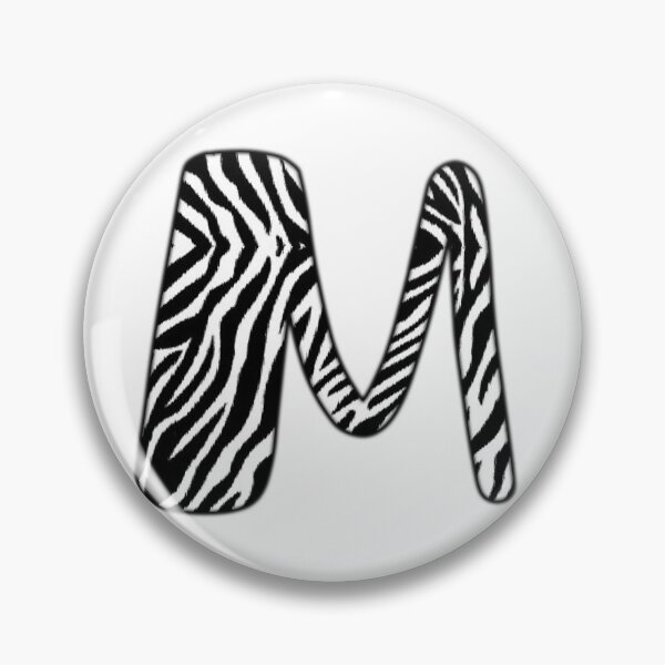 Item preview, Uppercase letter M with zebra stripe pattern designed and sold by Audrey Janvier | AJD.