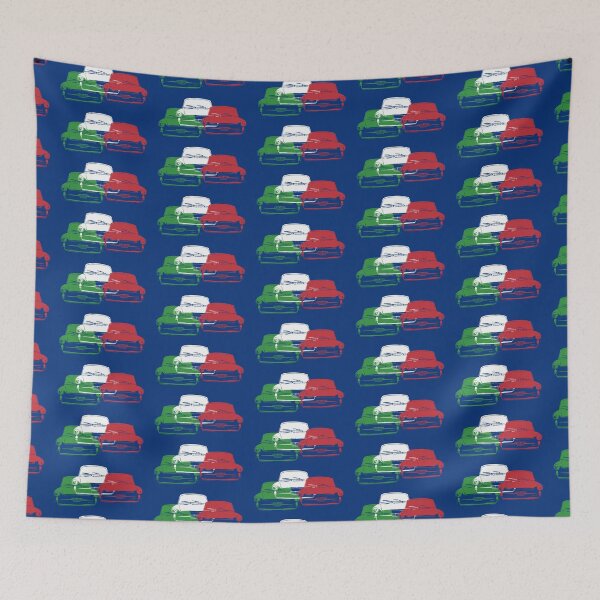 Aperçu de l'œuvre Autobianchi Bianchina voiture classique des années 1960 monobloc Italie drapeau tricolore créée et vendue par soitwouldseem.