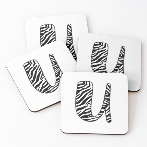 Item preview, Uppercase letter U with zebra stripe pattern designed and sold by Audrey Janvier | AJD.