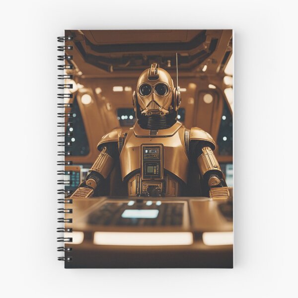 Item preview, Retro golden robot piloting spaceship designed and sold by ADP76.