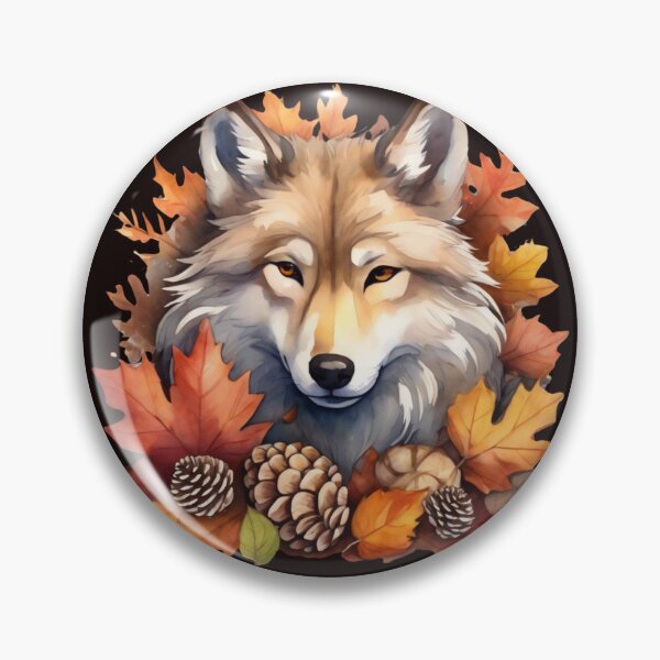 Item preview, Wild Wolf Amongst Fall Leaves - Gifts for wolf lovers designed and sold by FurrFunPrints.