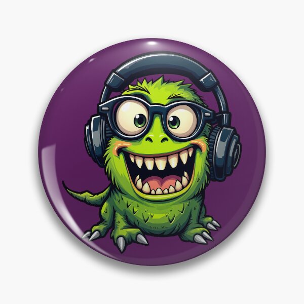 Item preview, Little green monster with glasses wearing a helmet designed and sold by Norsia.