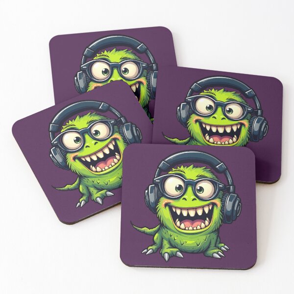 Item preview, Little green monster with glasses wearing a helmet designed and sold by Norsia.