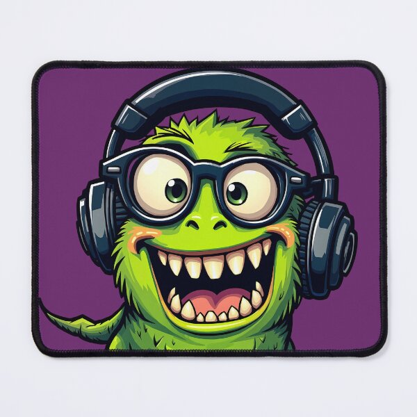 Item preview, Little green monster with glasses wearing a helmet designed and sold by Norsia.