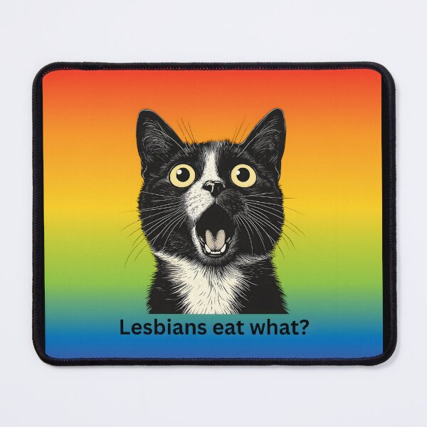 Item preview, Lesbians Eat What?- Lesbian Typography, Rainbow Flag Colors designed and sold by Travelslightly.