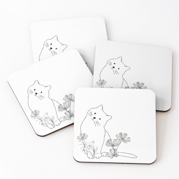 Item preview, Cute Cat and Flowers designed and sold by goldcov.
