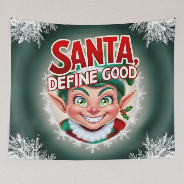 Item preview, Mischievous Elf "Santa, Define Good" – Funny Holiday Elf Design by LaLi Designs designed and sold by LaLi-Designs.