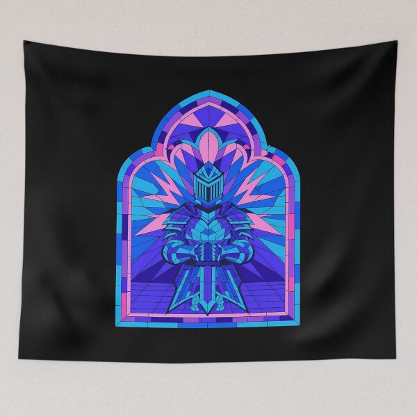 Item preview, Stainglass Knight Statue Retro Gothic Portal designed and sold by VitrauxNoirs.