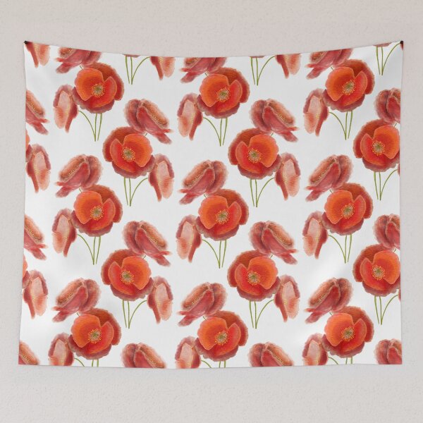 Item preview, poppies, flowers, nature, flora, red, bouquet, poppy pattern, pattern designed and sold by Tetiana Pohurska.