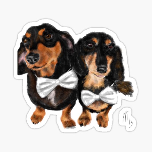 Happy Dachshunds Best Friends Sticker