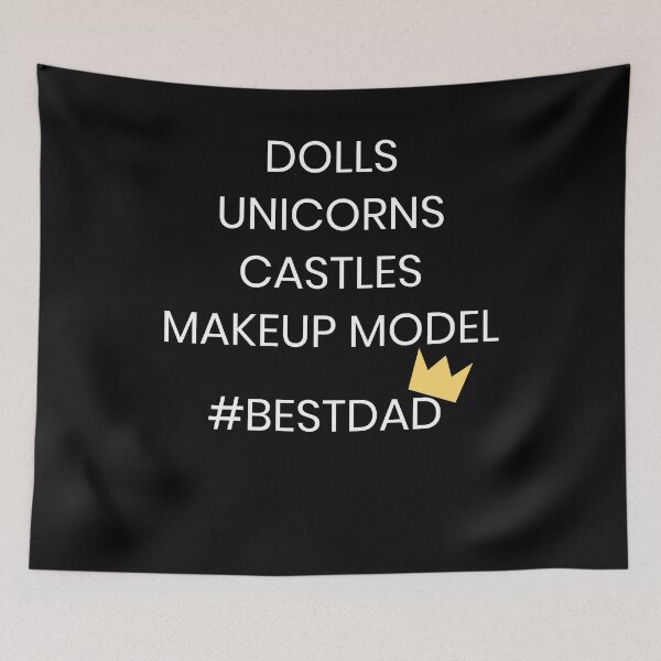 Item preview, Dolls Unicorns Castles Makeup Model BestDad Fathers Day Gif designed and sold by we1000.