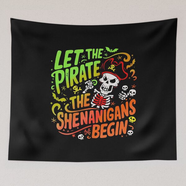 Item preview,  Halloween Skull Let The Pirate Shenanigans Begin designed and sold by box-artshop.