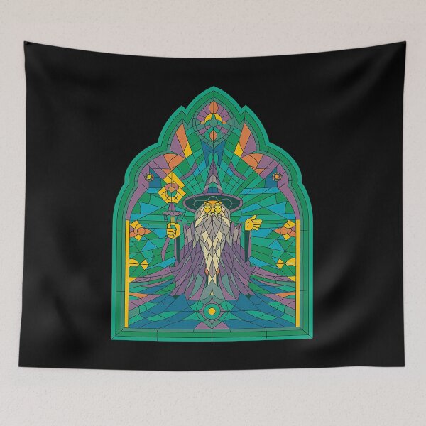 Item preview, Stainglass Wizard Retro Gothic Portal designed and sold by VitrauxNoirs.