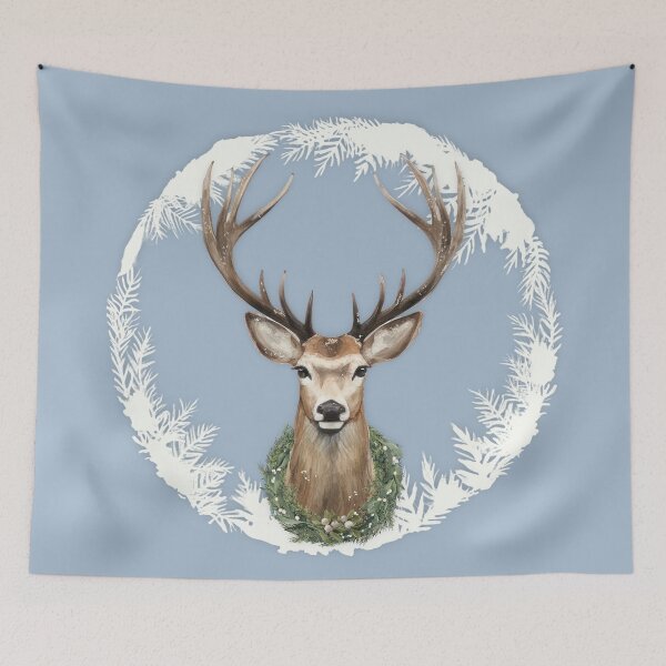 Item preview, BLUE CHRISTMAS STAG by Monika Strigel designed and sold by SunlightStudios.