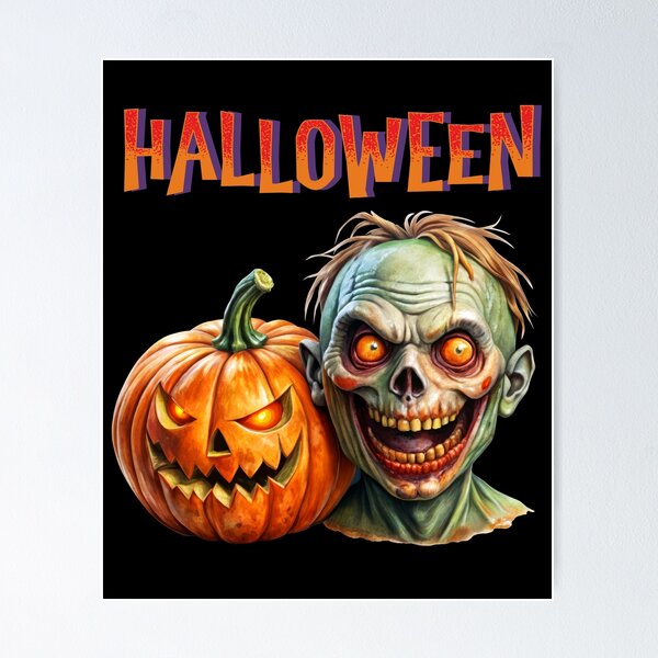 Item preview, MerchArts "Halloween. Zombie Pumpkin" Collection designed and sold by DzidoStudio.