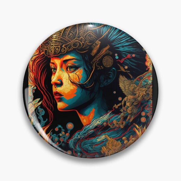 Item preview, Female Warrior on flames designed and sold by patternshoprad.