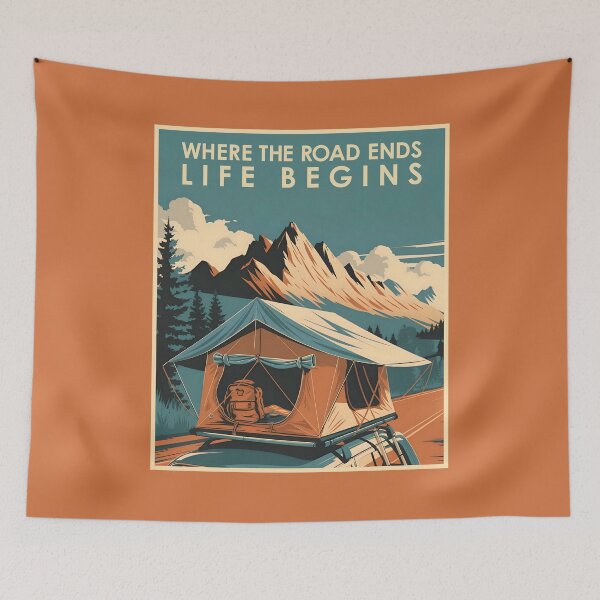 Item preview, Where the Road Ends Rooftop Tent Camping Design designed and sold by emmjott.