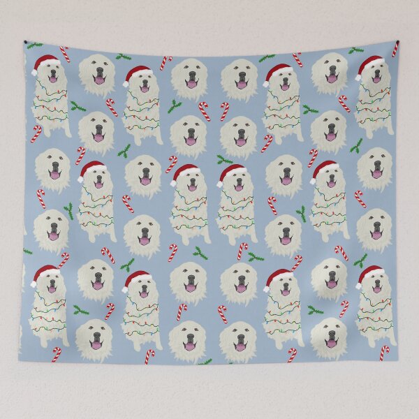 Item preview, Christmas Great Pyrenees Blue Pattern designed and sold by KantstandyaC.