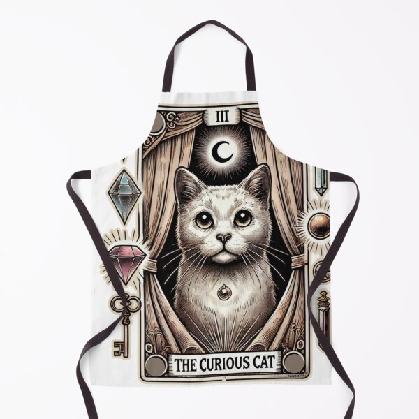 Item preview, White Tarot Cat Crescent Moon Card designed and sold by JediKittenWars.