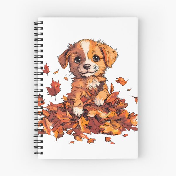 Item preview, Furry Fun in a Fall ForestAutumn Pup in a Pile of Leaves designed and sold by katerynaS99.