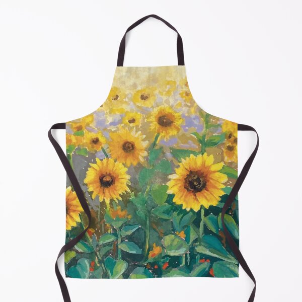 Item preview, Watercolor & Gouache Sunflowers Landscape Painting - original by Krista Robertson designed and sold by Krista Robertson.