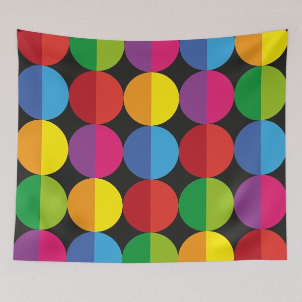Item preview, 50 colored semicircles on black background designed and sold by leo-penombra.