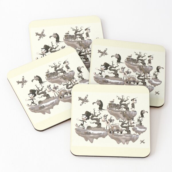 Item preview, Vintage cartoons various characters on floating islands designed and sold by Atarac.