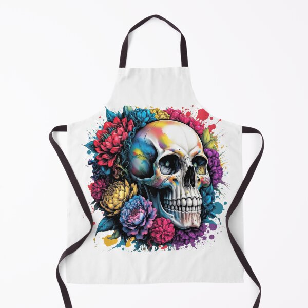 Artikelvorschau, Vibrant Watercolor Floral Skull Art: Day of the Dead Inspiration entworfen und verkauft von Dreamz-Shop.